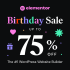 Elementor birthday with a discount of up to 75 percent